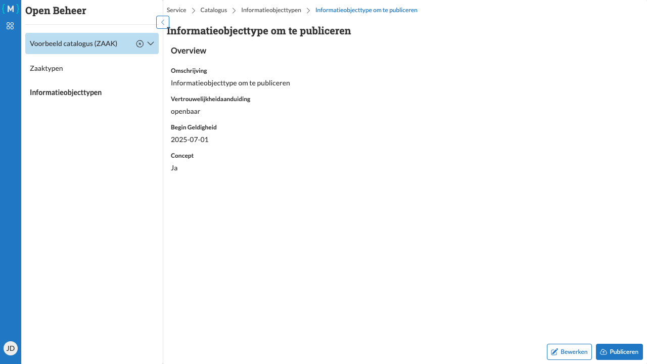 Informatieobjecttype publiceren