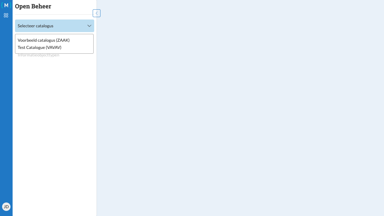 Catalogus selectie dropdown